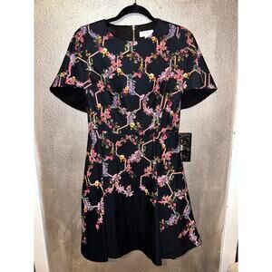Ted Baker London Vianna Romcom Wedding Floral Short Sleeve Fit & Flare Dress